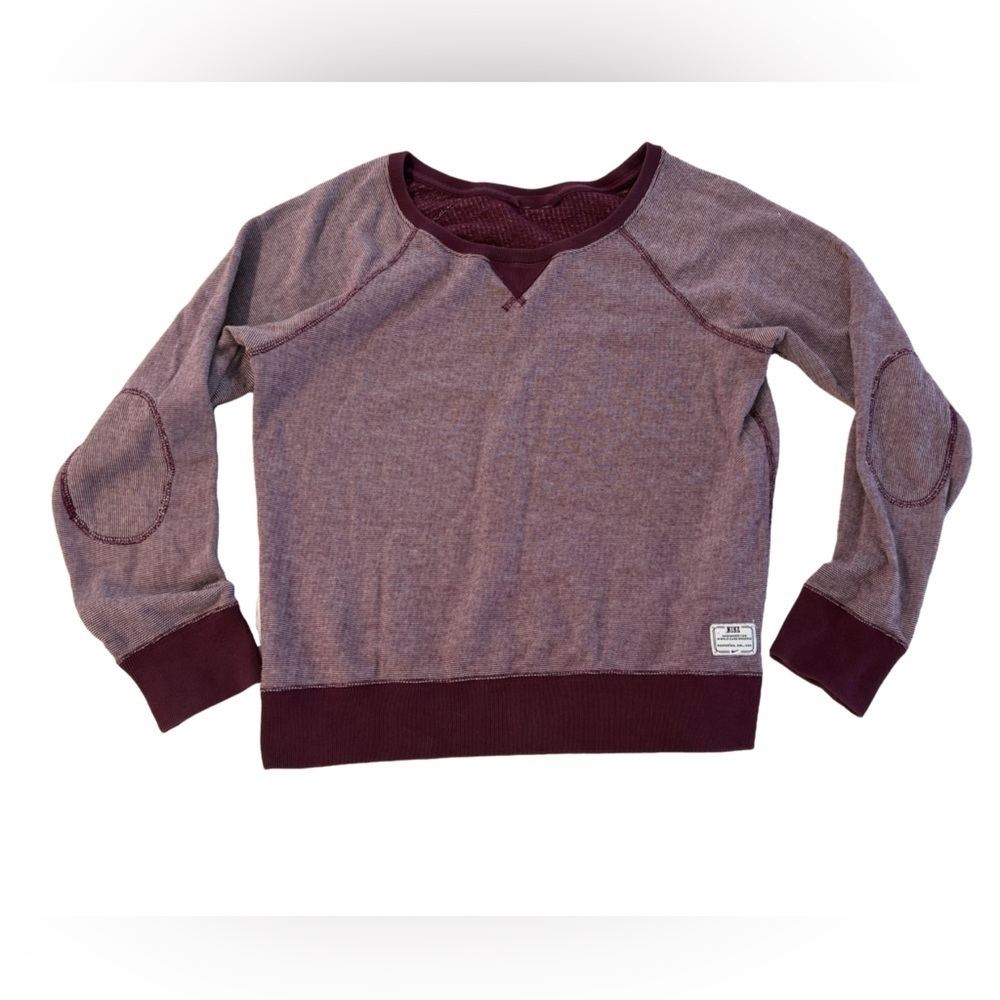 Heritage Nike Purple Heathered Crewneck Sweatshirt with Elbow Patches Size M